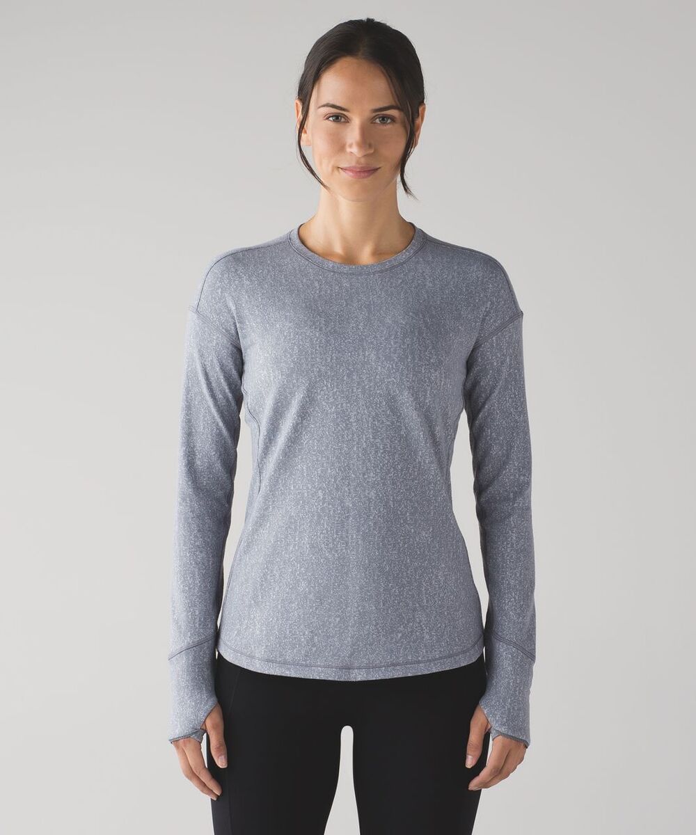 Lululemon Gray Outrun Long Sleeve Luon Size 4/6 Running Workout Athletic